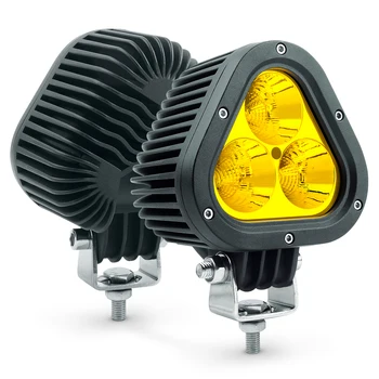 Üçgen Amber LED Sis Farları 60W LED çalışma lambaları Off Road Sürüş Spot ışıkları IP67 Su Geçirmez Araba ATV SUV Jeep Tekne Kamyon